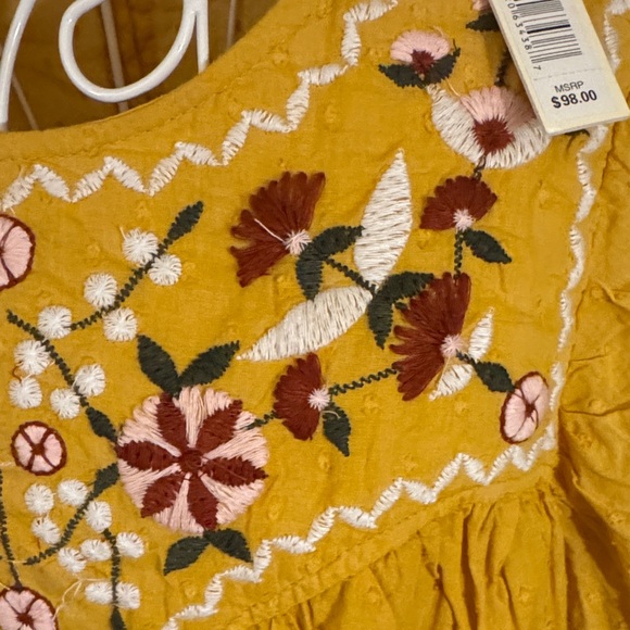 Max Studio Mustard Embroidered Blouse - Picture 2 of 7